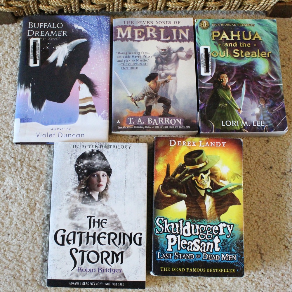 YA Fantasy Book Lot 5 Merlin Skulduggery Pleasant Pahua Gathering Storm Y2K